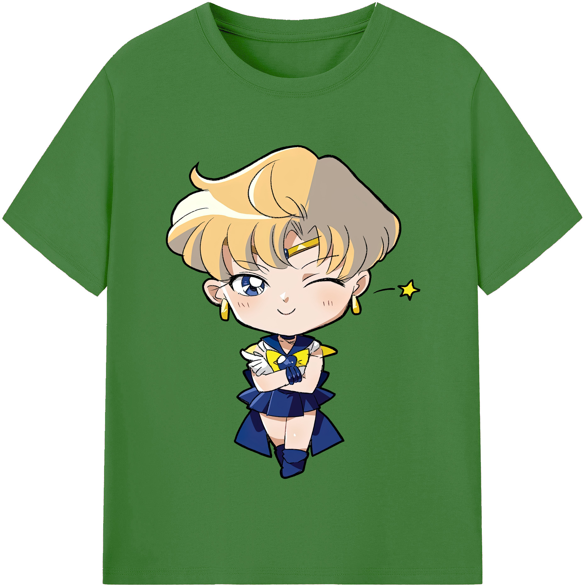 （画像用） 美少女戦士セーラームーン 天王はるか Sailor Moon Tenoh Haruka レディースカジュアルプリントTシャツ（綿100％）